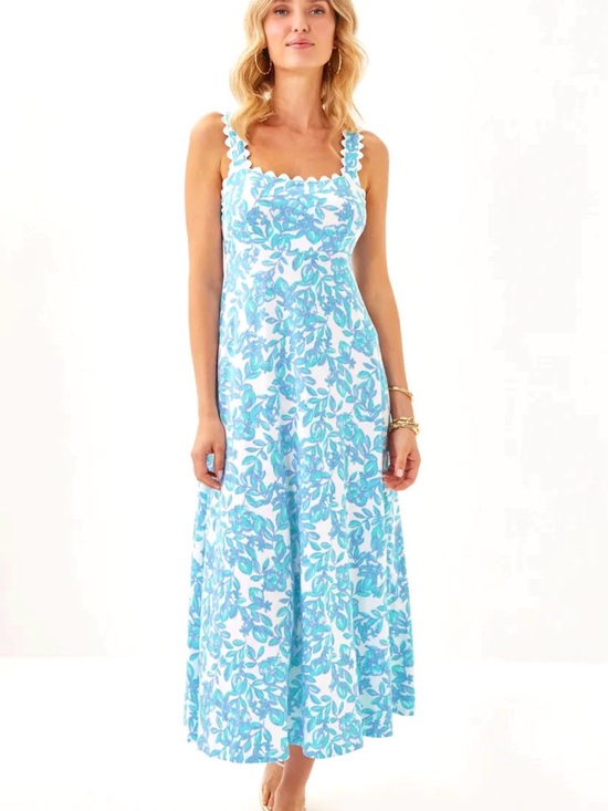 Lilly Pulitzer Dresses & Skirts - LILLY PULITZER SIZE LARGE DWYER MIDI DRESS *SIMPLY THE ZEST* JACARANDA BLUE